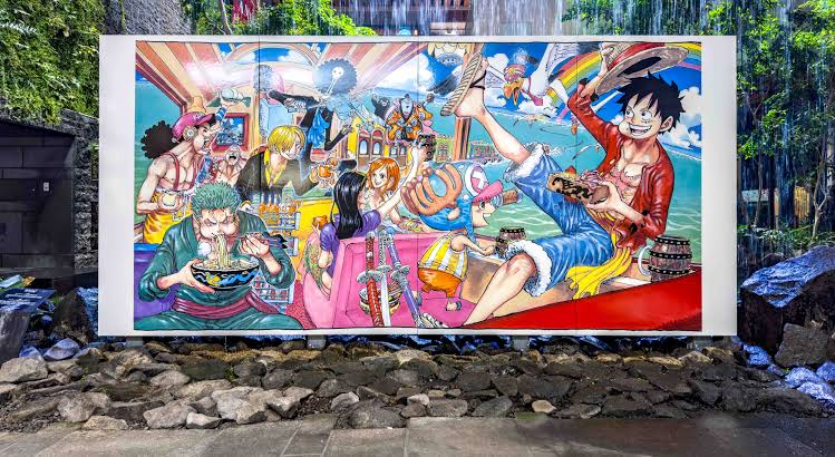 Straw Hat Pirates mural — Aso Kumamoto Airport, Mashiki