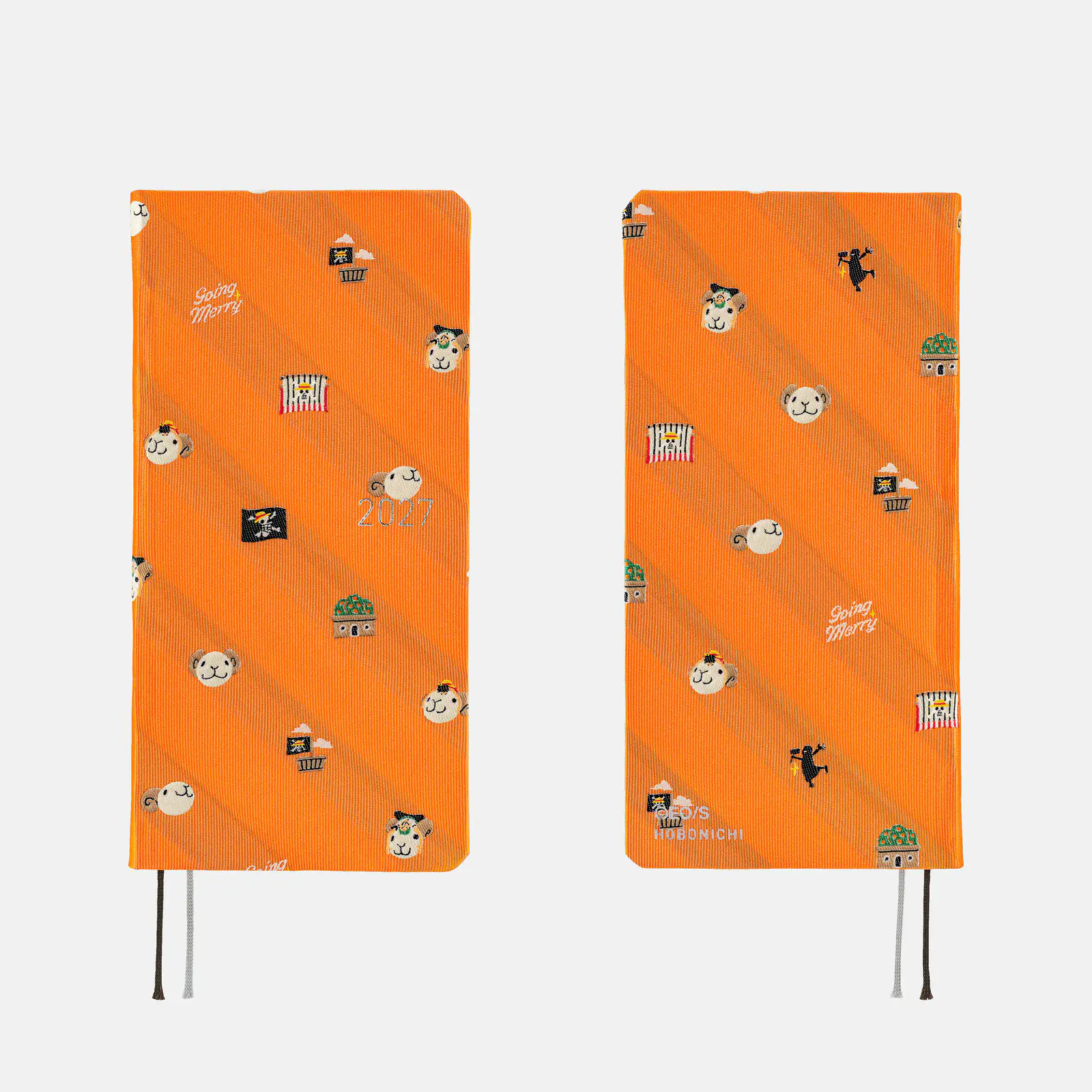 The front and back of the orange 2027 Very Very Merry! Weeks planner.
